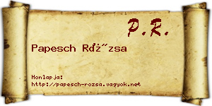 Papesch Rózsa névjegykártya